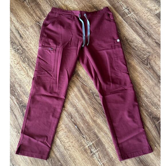Figs Pants - Figs Burgundy Wide Leg Pants
